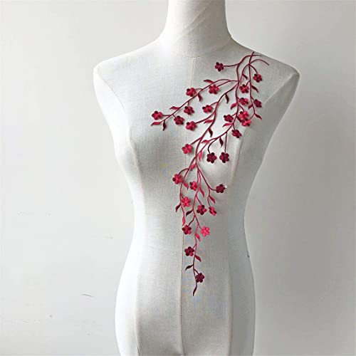Selene Aufnäher zum Aufbügeln, Verzierung, Blume, Blätter, Ranken, Stickerei, Applikation, Patch, Pflaumenblüte, Blume, für Kleidung, Kleider, 2 Stück, Burgunderrot Selene Aufnäher zum Aufbügeln, Verzierung, Blume, Blätter, Ranken, Stickerei, Applikation, Patch, Pflaumenblüte, Blume, für Kleidung, Kleider, 2 Stück, Burgunderrot von Selene