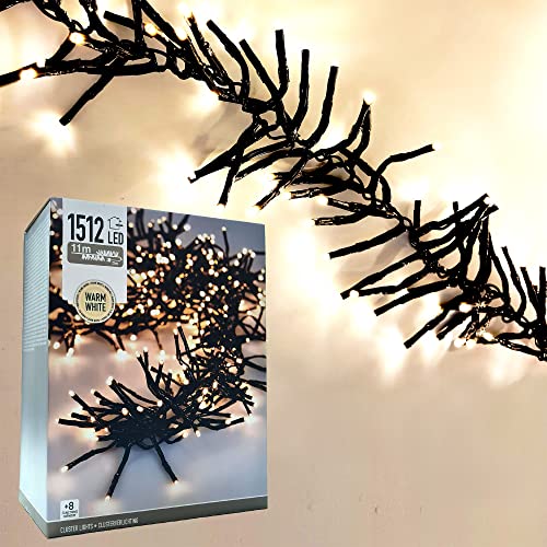 1512 LED Cluster Lichterkette 11m Warmweiß mit 8 Lichteffekten Innen und Aussen 1512 LED Cluster Lichterkette 11m Warmweiß mit 8 Lichteffekten Innen und Aussen von Self Import Agencies