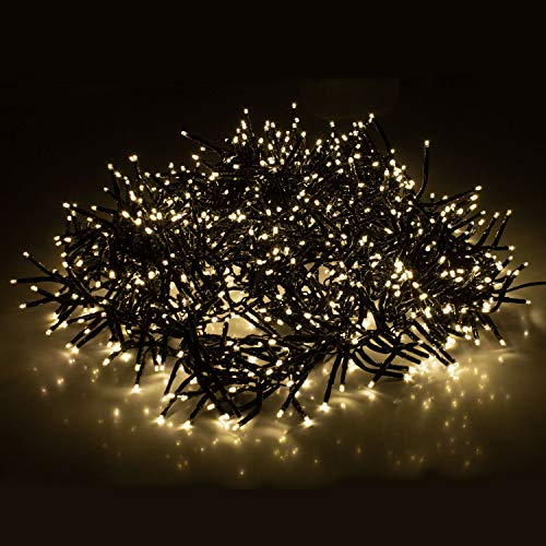 Cluster Lichterkette 1152 LEDs 8,4m 840cm Warmweiß mit 8 Lichteffekten Innen und Außen Beleuchtung Deko Weihnachten von Self Import Agencies
