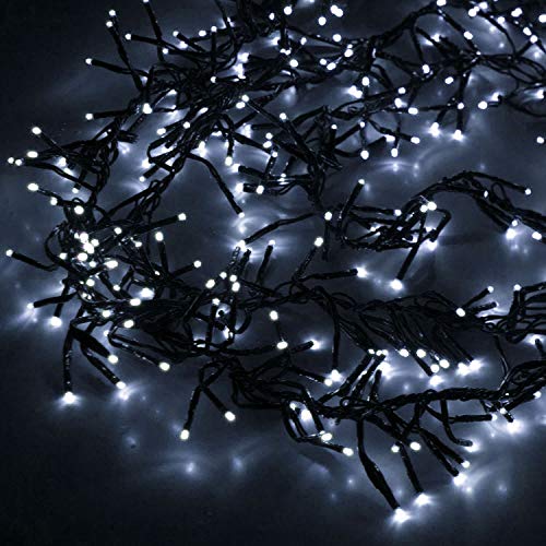 Koopman International b.v 1152 LED Cluster Lichterkette 8,4m Kaltweiß mit 8 Lichteffekten Innen und Aussen von Self Import Agencies
