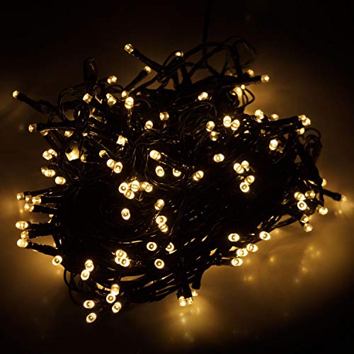 Lichterkette mit 240 LEDs 18m Warmweiß IP44 Weihnachtsbeleuchtung Innen und Außen Garten Deko Gesamtlänge ca. 21m von Self Import Agencies