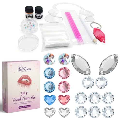 SelfGem® DIY Zahn Edelstein Kit | Mixed Set | 20 Zahnperlen | Benutzerfreundlich | Hochwertige Swarovski | Diamant Kit | Zahnkristall von SelfGem