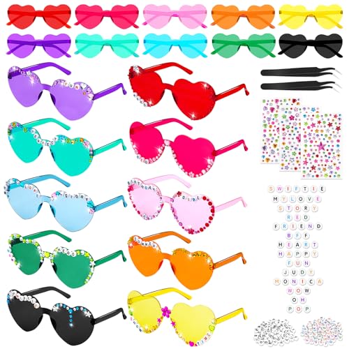 SelfTek 10 Stück Herzbrille Herzförmige Sonnenbrille DIY – Trendige Party-Accessoires für Fans der 1989-Ära, Lustige Partybrillen für JGA Hochzeit Fasching Kostüm SelfTek 10 Stück Herzbrille Herzförmige Sonnenbrille DIY – Trendige Party-Accessoires für Fans der 1989-Ära, Lustige Partybrillen für JGA Hochzeit Fasching Kostüm von SelfTek
