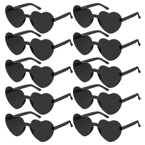 SelfTek 10 Stück Schwarz Herz Sonnenbrille, Magische Farben Party Brille Herz, Hippie Brille, Lustige Partybrillen für Fasching Foto Requisiten Geburtstagsfeier für Kinder und Erwachsene SelfTek 10 Stück Schwarz Herz Sonnenbrille, Magische Farben Party Brille Herz, Hippie Brille, Lustige Partybrillen für Fasching Foto Requisiten Geburtstagsfeier für Kinder und Erwachsene von SelfTek