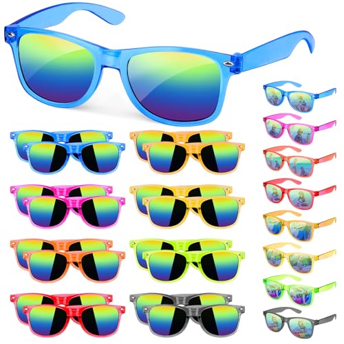 SelfTek Sonnenbrille für Kinder, 16 Stück Neon Jungen Mädchen Kindersonnenbrille im Alter von 3-12 Jahre Mit UV 400 Schutz, Party Strand Pool Geburtstagsfeier von SelfTek