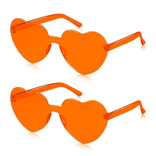 SelfTek 2 Stück Sonnenbrille Herz Orange, Magische Farben Party Brille, Hippie Brille, Herz Brille, Lustige Partybrillen für Fasching Foto Requisiten Geburtstagsfeier für Kinder und Erwachsene SelfTek 2 Stück Sonnenbrille Herz Orange, Magische Farben Party Brille, Hippie Brille, Herz Brille, Lustige Partybrillen für Fasching Foto Requisiten Geburtstagsfeier für Kinder und Erwachsene von SelfTek