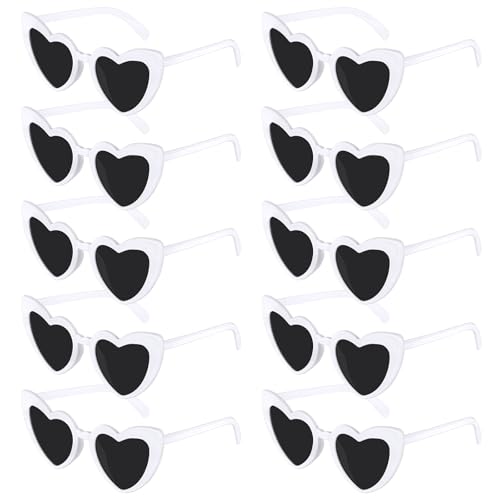 SelfTek Herz Brille, 10 Stück Herz Sonnenbrille Partybrille Herzform Brille, Vintage JGA Brillen Hippie Herzförmige Brille, Herzchen Brille Sonnenbrille Herzform für Party Hochzeit Karneval SelfTek Herz Brille, 10 Stück Herz Sonnenbrille Partybrille Herzform Brille, Vintage JGA Brillen Hippie Herzförmige Brille, Herzchen Brille Sonnenbrille Herzform für Party Hochzeit Karneval von SelfTek