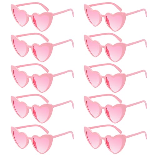 SelfTek Herz Brille Rosa, 10 Stück Retro Herz Sonnenbrille Partybrille Herzform Brille, Pink Vintage JGA Brillen Hippie Herzförmige Brille, Herzchen Brille für Party Hochzeit Karneval SelfTek Herz Brille Rosa, 10 Stück Retro Herz Sonnenbrille Partybrille Herzform Brille, Pink Vintage JGA Brillen Hippie Herzförmige Brille, Herzchen Brille für Party Hochzeit Karneval von SelfTek