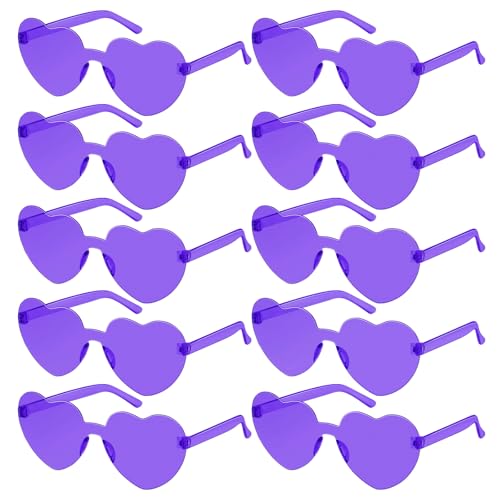 SelfTek Party Brille, Magische Farben Party Brille, Hippie Brille, Rund Herz Sonnenbrille Lustige Partybrillen für Fasching Foto Requisiten Geburtstagsfeier für Kinder und Erwachsene (Herz-10PCS-Lila) SelfTek Party Brille, Magische Farben Party Brille, Hippie Brille, Rund Herz Sonnenbrille Lustige Partybrillen für Fasching Foto Requisiten Geburtstagsfeier für Kinder und Erwachsene (Herz-10PCS-Lila) von SelfTek