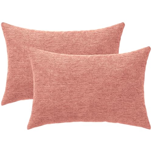 Selfitex 2er Set 40x60 cm, Sofakissen mit Füllung und Bezug, Dekokissen, Kopfkissen mit weicher Kissenfüllung, stilvolle Kissen Deko, robuster Polsterstoff, hochwertiges Couch Kissen (Rosé) von Selfitex