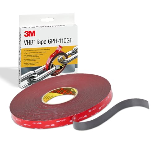 3M™ VHB™ GPH-110GF Klebeband 15 mm x 33 m – Hochleistungs-Klebeband für Metall, Glas & Kunststoff – Hitzebeständig, doppelseitig, grau – Industriequalität für Haus & Handwerk von Selftech
