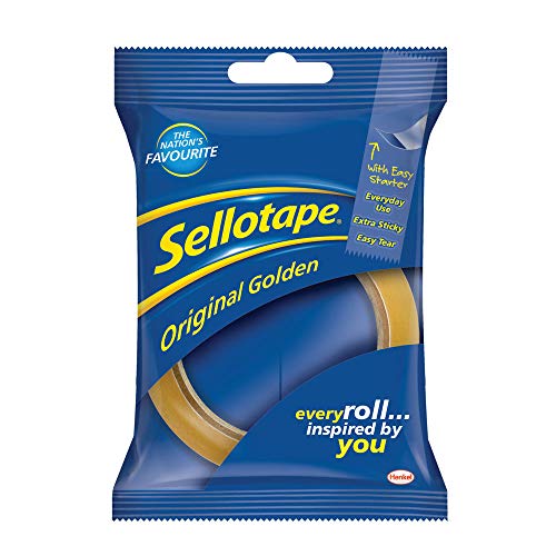 Sellotape Original Golden Tape Klebeband Rolle Statische statisch 24 mmx50 m (Pack von 6) von Sellotape