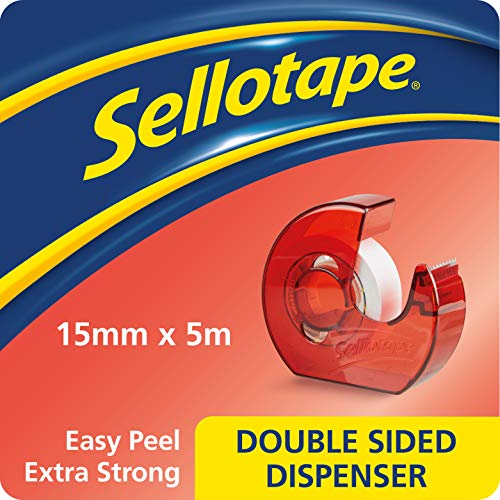 Sellotape SE4275 Doppelseitiges Klebeband/Spender – 15 mm x 5 m von Sellotape