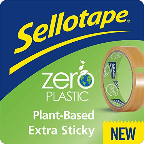 Sellotape Zero Kunststoffband, Mehrzweck-Klebeband für Haushaltsgegenstände, transparentes Packband zum Aufkleben von Umschlägen oder Karten, einfach zu bedienendes Verpackungsband, 24 mm x 30 m von Sellotape