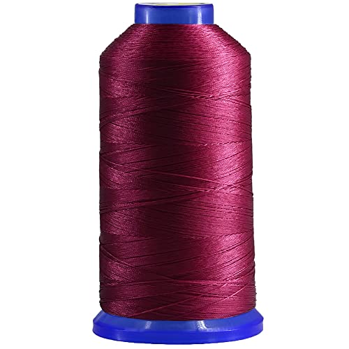 Selric [1300 Yards / 26 Colors Available] Tex 90 Bonded Nylon Thread for Leather Sewing 280D/3 T90#92 Heavy Duty Polsterfaden für Leder and andere schwere Stoffe (Weinrot) von Selric