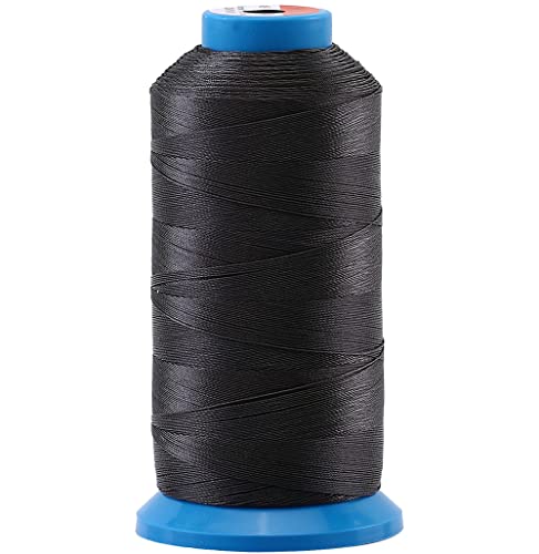 Selric [700Yards/Beschichtet/Kein Entwirren/20 Farben erhältlich] Strapazierfähige gebundene Nylonfäden T135#138 Größe 420D/3 für Polster, Leder und andere schwere Stoffe (dunkelgrau) von Selric