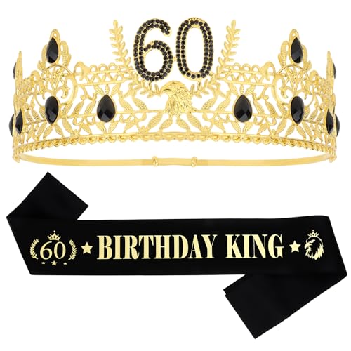 60 Geburtstag Dekorationen für Männer 60 Geburtstag König Krone und 60 Geburtstag König Schärpe Kit für Ihn 60 Geburtstag Geschenke für Ihn Happy 60th Birthday 60 Geburtstag Dekorationen für Männer 60 Geburtstag König Krone und 60 Geburtstag König Schärpe Kit für Ihn 60 Geburtstag Geschenke für Ihn Happy 60th Birthday von Semato
