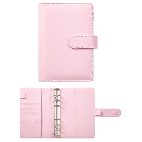 Leder A6 Ringbuch,Planer Notizbuch Cover Notizbuch Planer Organizer Nachfüllbare Binder Cover für A5 Füllpapier (Innenpapier nicht inbegriffen) von Semazz