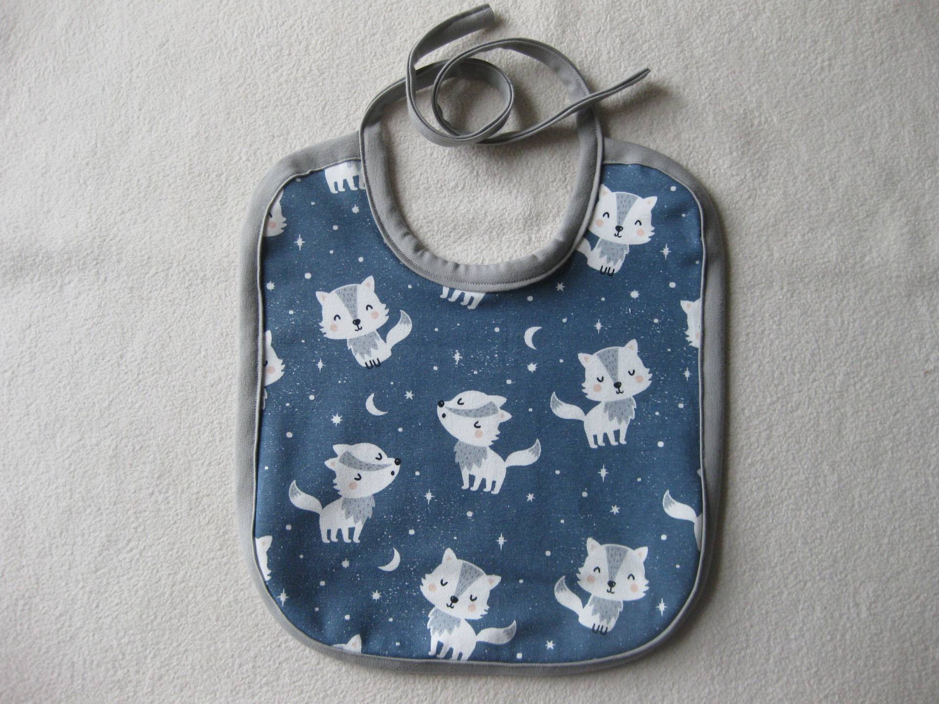 Bio Baby Lätzchen Wölfe, Frottee Rückseite, Kinder, Latz Bio Baby Lätzchen Wölfe, Frottee Rückseite, Kinder, Latz von Sembini