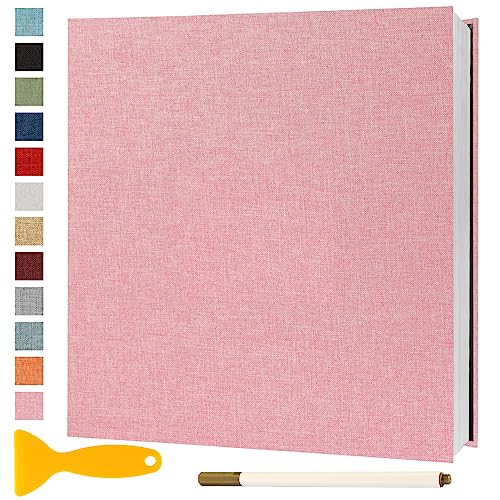 Fotoalbum Selbstklebend 28x27 Groß Fotoalbum Zum Einkleben Scrapbook Selbstgestalten Photo Album Fotobuch Hochzeit Gästebuch Baby Erinnerungsbuch Urlaub Briefmarkenalbum Geburtstag, 40 Seiten Rosa von Semfalbuums