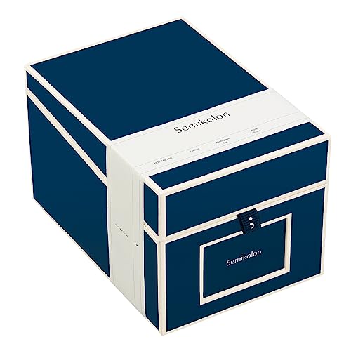 Semikolon 352542 CD- und Fotobox – 17,7 x 15,7 x 25,6 cm – für 10 x 15 cm Fotos – Cover marine blau von Semikolon