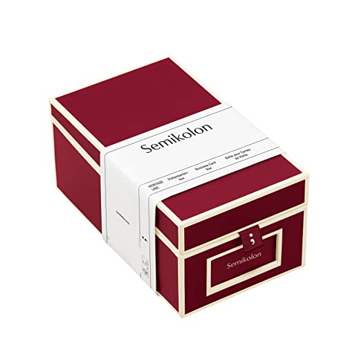 Semikolon (352640) Visitenkarten-Box mit Registern burgundy (dunkel-rot) - Bussiness-Card-Box - Alternative zu Visitenkartenmappe, Karteikasten - 10,5 x 8,3 x 18 cm von Semikolon