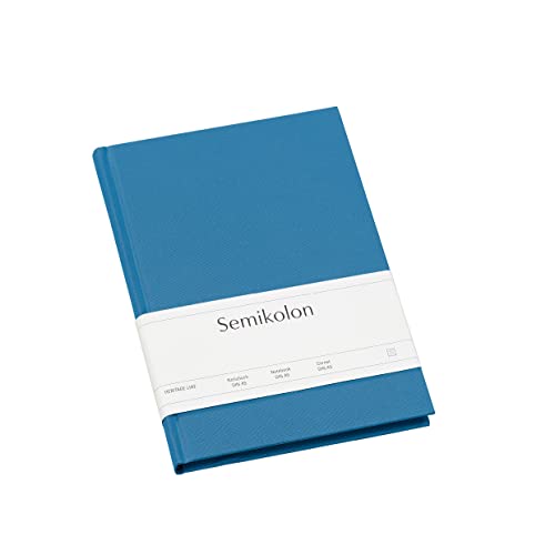 Semikolon 364087 - Notizbuch Classic A5 liniert - 176 Seiten, cremeweißes Papier - Lesezeichen - azzurro hell-blau von Semikolon