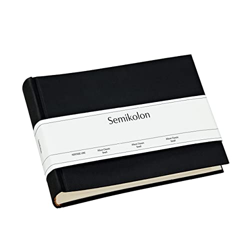 Semikolon 350983 Album Classic Small – 21,5 x 16 cm – 80 Seiten cremefarben, für 10 x 15 Fotos – black schwarz von Semikolon