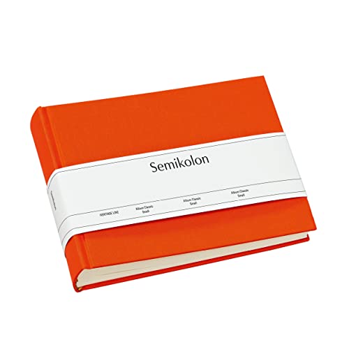 Semikolon 350993 Album Classic Small – 21,5 x 16 cm – 80 Seiten cremefarben, für 10 x 15 Fotos – orange orange von Semikolon