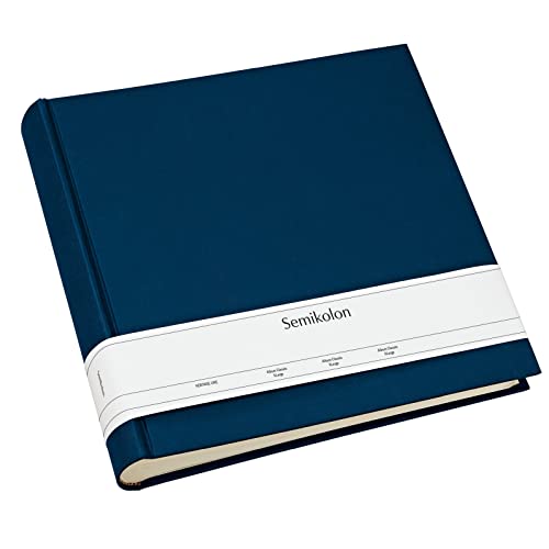 Semikolon 351040 Foto-Album Classic XLarge – 32 x 31 cm, 130 Seiten cremefarben, für 260 Fotos – marine blau von Semikolon