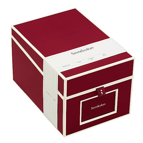 Semikolon 352544 CD- und Fotobox – 17,7 x 15,7 x 25,6 cm – für 10 x 15 cm Fotos – Cover burgundy dunkel-rot von Semikolon
