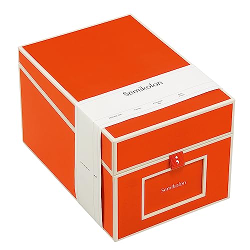 Semikolon 352559 CD- und Fotobox – 17,7 x 15,7 x 25,6 cm – für 10 x 15 cm Fotos – Cover orange orange von Semikolon