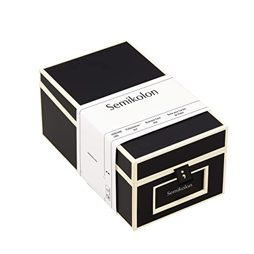Semikolon 352642 Visitenkartenbox – alphabetisches Register – 10,5 x 18 x 8,3 cm – Business-Card-Box – black schwarz von Semikolon