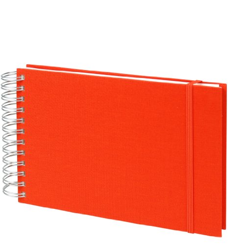 Semikolon 353023 Spiral Album Mini Mucho – 25x16 cm – Fotoalbum, 90 Seiten cremeweiß, Fotobuch, orange orange von Semikolon