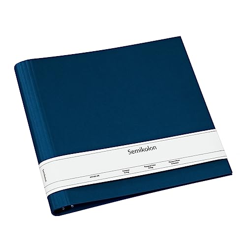 Semikolon 353284 Fotomappe 23 Ring - 35 x 32 cm - Efalinbezug - für Album, Fotobuch mit Ringheftung - marine blau von Semikolon