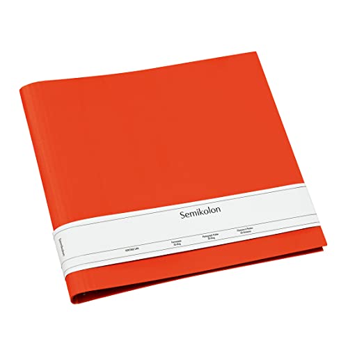 Semikolon 353294 Fotomappe 23 Ring - 35 x 32 cm - Efalinbezug - für Album, Fotobuch mit Ringheftung – orange orange von Semikolon