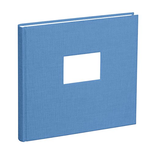 Semikolon 357566 Gästebuch – 25 x 23 cm – mit 180 blanko Seiten zum Selbstgestalten, Lesezeichen – azzurro hell-blau von Semikolon