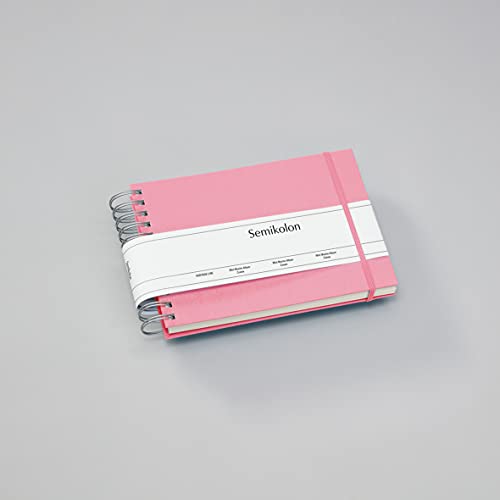 Semikolon 360351 Spiral Album Mini Mucho – 25x16 cm – Fotoalbum, 90 Seiten cremeweiß, Fotobuch, Cream Flamingo rosa von Semikolon