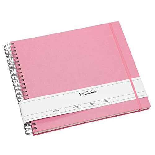 Semikolon 360354 Spiral Album Maxi Mucho – 34,5x30 cm – Fotoalbum, 90 Seiten cremeweiß, Fotobuch, flamingo pink von Semikolon