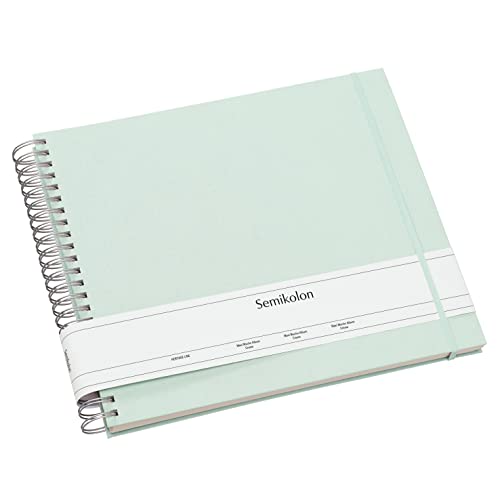 Semikolon 361771 Spiral Album Maxi Mucho - 34,5x30 cm, Fotoalbum, 90 Seiten cremeweiß, Fotobuch, moss pastell-grün von Semikolon