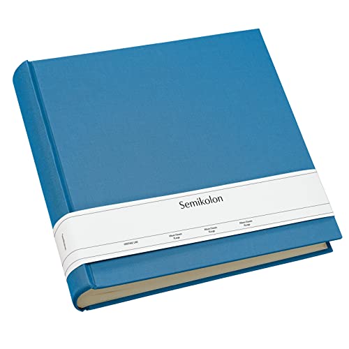Semikolon 363981 Foto-Album Classic XLarge - 32 x 31 cm, 130 Seiten cremefarben, für 260 Fotos - azzurro hell-blau von Semikolon
