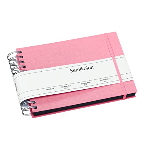 Semikolon 364015 Spiral Album Mini Mucho – 25x16 cm – Fotoalbum, 90 Seiten schwarz, Fotobuch, flamingo pink von Semikolon