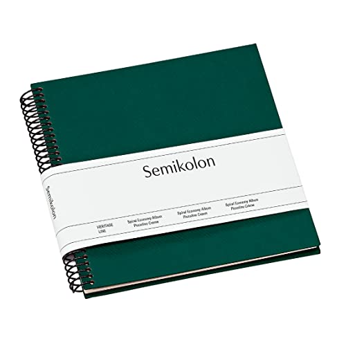 Semikolon 364021 Spiral Album Piccolino – 17 x 17 cm – Fotoalbum, 20 Seiten cremeweiß, Spiral-Fotobuch, forest grün von Semikolon