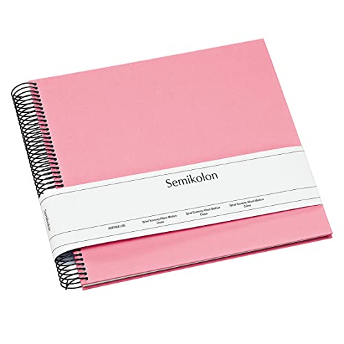 Semikolon 364027 Spiral Album Economy Medium – 23x22,3 cm – Fotoalbum, 40 Seiten cremeweiß, Fotobuch, flamingo pink von Semikolon