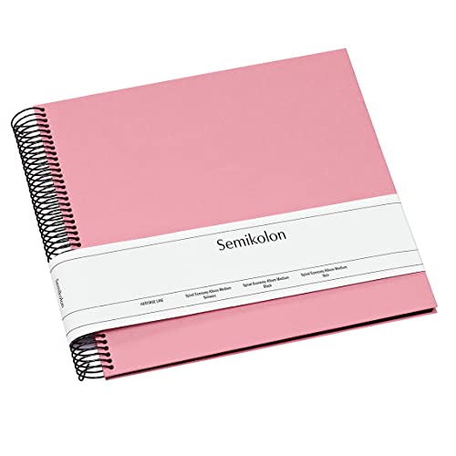 Semikolon 364031 Spiral Album Economy Medium – 23x22,3 cm – Fotoalbum, 40 Seiten schwarz, Fotobuch, flamingo pink von Semikolon