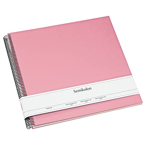Semikolon 364034 Spiral Album Economy Large, 34,5x33,2 cm, Fotoalbum, 50 Seiten cremeweiß, Fotobuch, flamingo pink von Semikolon