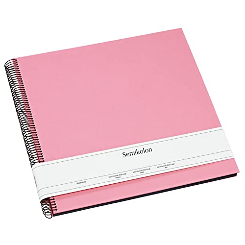 Semikolon 364039 Spiral Album Economy Large – 34,5x33,2 cm – Fotoalbum, 50 Seiten schwarz, Fotobuch, flamingo pink von Semikolon