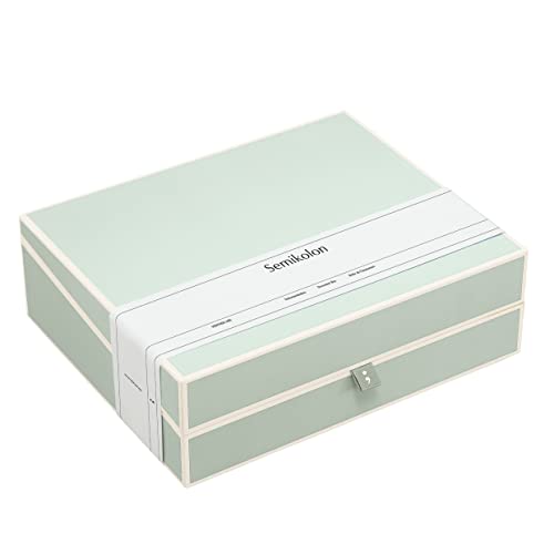 Semikolon 364104 Dokumentenbox - Aufbewahrungs-Box für Dokumente A4-31,5 x 26 x 10 cm - moss pastell-grün von Semikolon
