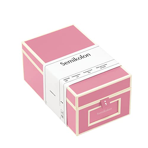 Semikolon 364115 Visitenkartenbox – alphabetisches Register – 10,5 x 18 x 8,3 cm – Business-Card-Box – flamingo pink von Semikolon