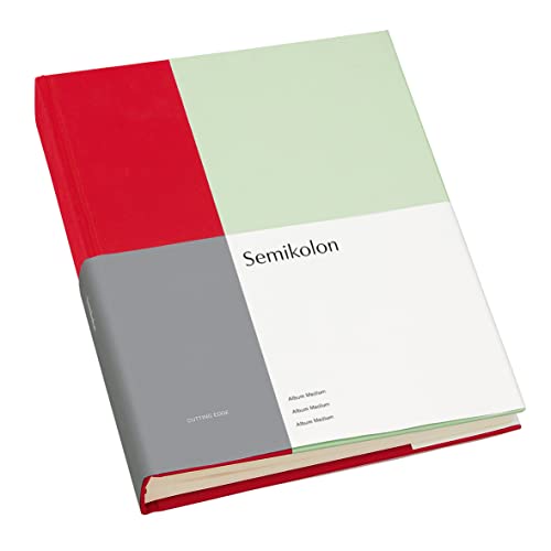Semikolon 364813 Foto-Album Medium Cutting Edge – 21,1x25,5 cm, 80 Seiten cremeweiß, für 160 Fotos – cherry pistachio von Semikolon
